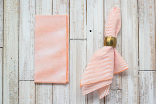 Elegant Seersucker Dinner Napkins Set – 4-Piece Large Table Linen