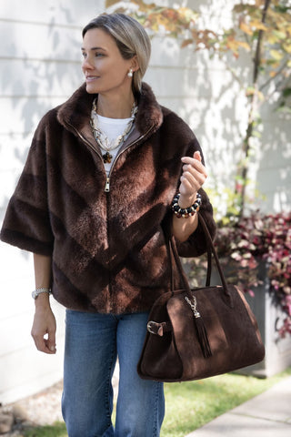 Megan - Faux Suede Medicine Bag