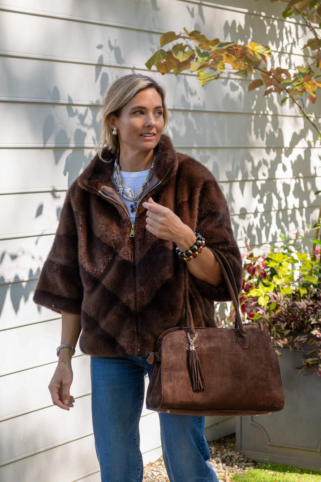 Megan - Faux Suede Medicine Bag