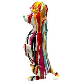 Painted Graffiti Chihuahua Standing Legs Sculpture - 12