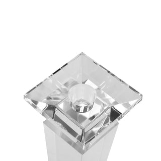 Pair of 11” Sleek Solid Crystal Candlesticks by Lainy Home - Anara Lifestyle