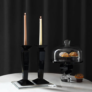Pair of 11” Sleek Solid Crystal Candlesticks by Lainy Home - Anara Lifestyle