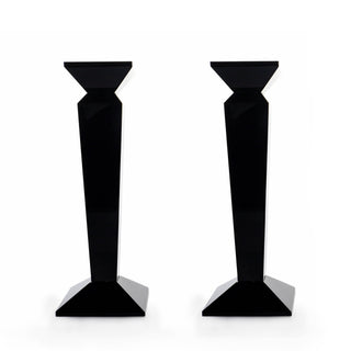 Pair of 11” Sleek Solid Crystal Candlesticks by Lainy Home - Anara Lifestyle
