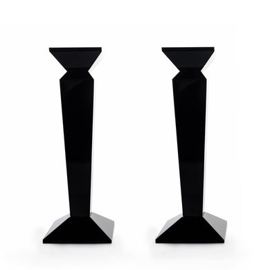 Pair of 11” Sleek Solid Crystal Candlesticks by Lainy Home - Anara Lifestyle