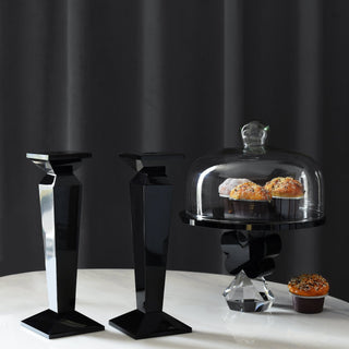 Pair of 11” Sleek Solid Crystal Candlesticks by Lainy Home - Anara Lifestyle