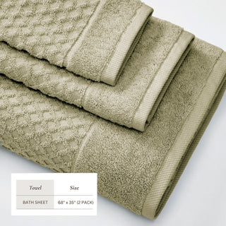 Grayson Cotton Diamond Waffle Weave Bath Towel Set