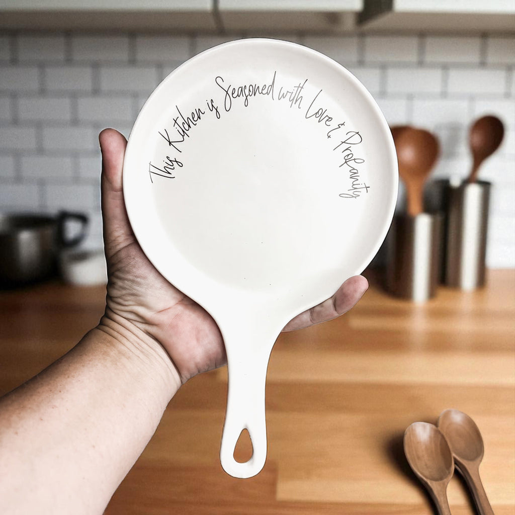 Funny Chef Spoon Rest with Wooden Spoon – Porcelain Kitchen Spoon Holder Gift