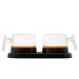 Pure Over All - Glass Espresso Cups with Ceramic Coaster – A Stylish Sip - Anara Lifestyle