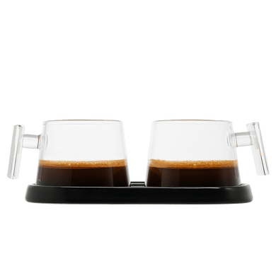 Pure Over All - Glass Espresso Cups with Ceramic Coaster – A Stylish Sip - Anara Lifestyle