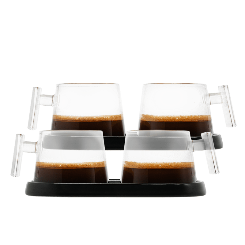 Pure Over All - Glass Espresso Cups with Ceramic Coaster – A Stylish Sip - Anara Lifestyle