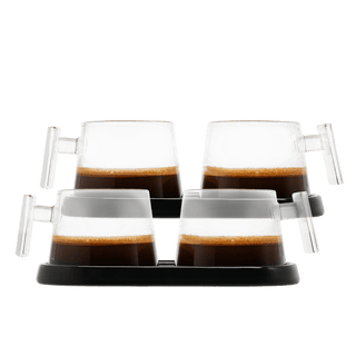 Pure Over All - Glass Espresso Cups with Ceramic Coaster – A Stylish Sip - Anara Lifestyle