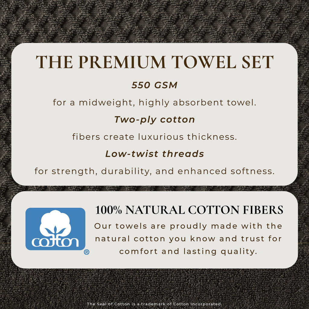 Grayson Cotton Diamond Waffle Weave Bath Towel Set