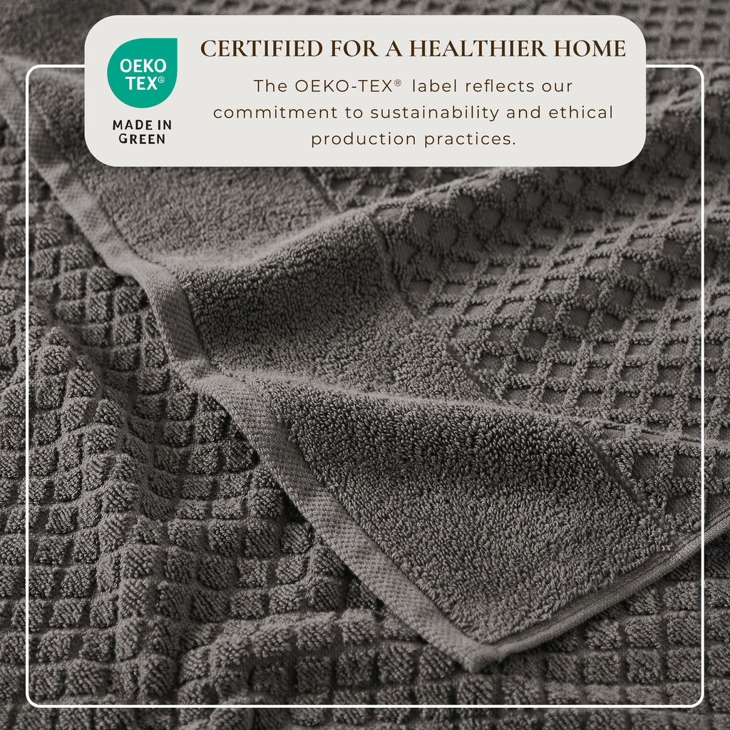 Grayson Cotton Diamond Waffle Weave Bath Towel Set