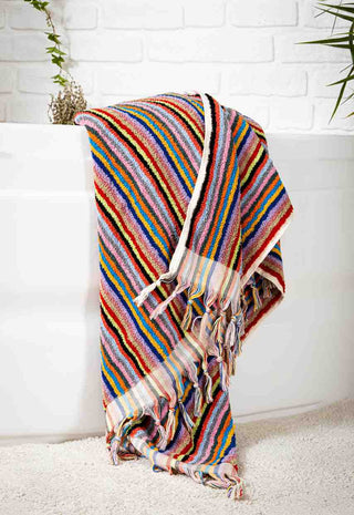 Striped Bath Towel | Organic Turkish Cotton Plush Jacquard Towel