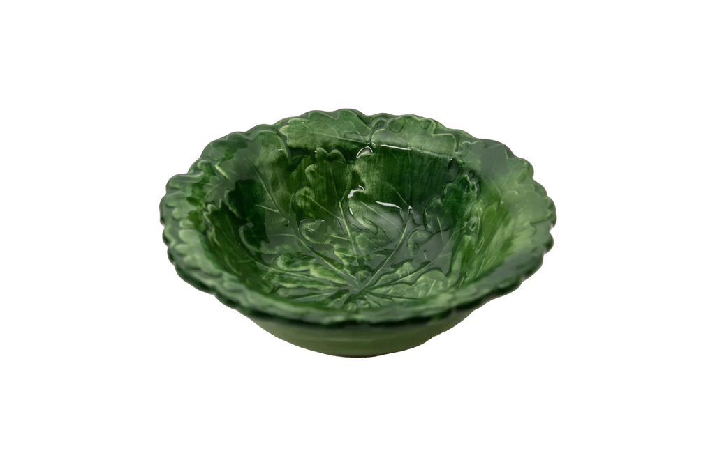 Compagnia Small Bowl/Leaf Plate, Green Oak Leaves