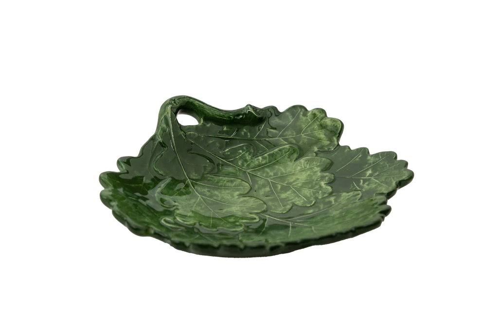 Compagnia Small Bowl/Leaf Plate, Green Oak Leaves