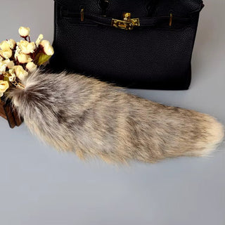 Real Fox Tail Fluffy Keychain (35 - 45cm) – Perfect for Handbags & Accessories - Anara Lifestyle