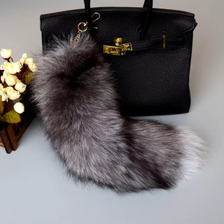 Real Fox Tail Fluffy Keychain (35 - 45cm) – Perfect for Handbags & Accessories - Anara Lifestyle