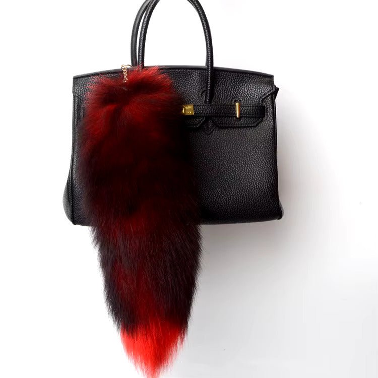 Real Fox Tail Fluffy Keychain (35 - 45cm) – Perfect for Handbags & Accessories - Anara Lifestyle