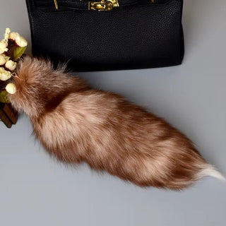 Real Fox Tail Fluffy Keychain (35 - 45cm) – Perfect for Handbags & Accessories - Anara Lifestyle
