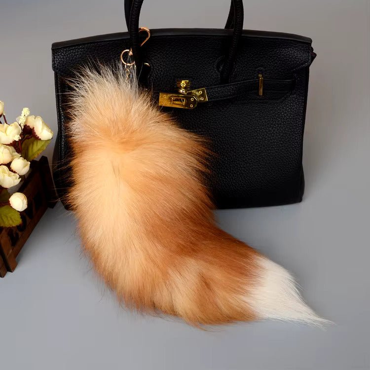 Real Fox Tail Fluffy Keychain (35 - 45cm) – Perfect for Handbags & Accessories - Anara Lifestyle