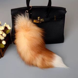 Real Fox Tail Fluffy Keychain (35 - 45cm) – Perfect for Handbags & Accessories - Anara Lifestyle