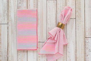 Elegant Seersucker Dinner Napkins Set – 4-Piece Large Table Linen