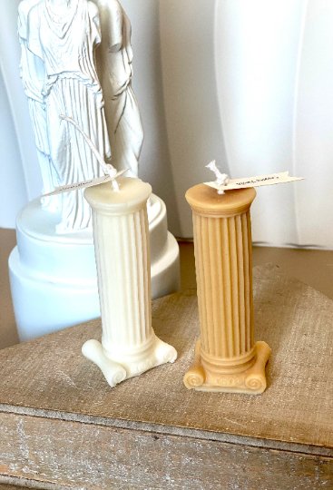 Roman Column Pillar Candle - Handcrafted Soy Wax Decor for Elegant Home Styling
