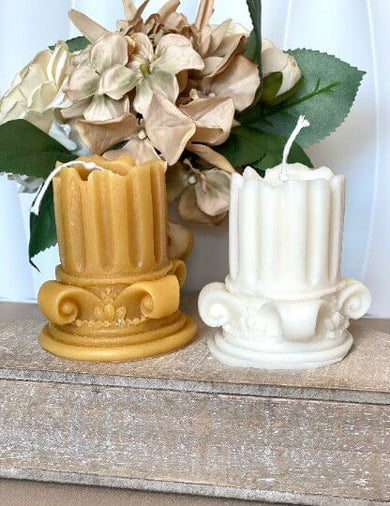 Romano Pillar Sculpture Candle - Elegant Soy Wax Home Decor