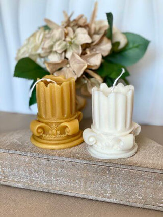 Romano Pillar Sculpture Candle - Elegant Soy Wax Home Decor