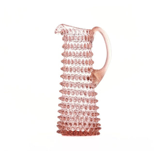 Hobnail Glass Jug in Rose Bronze – Tall 1.2 Liter
