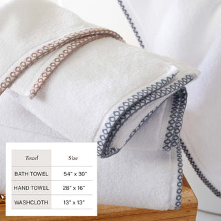 Elegant Cotton Border-Stitched Towel Set – Valery Collection (6-Piece)