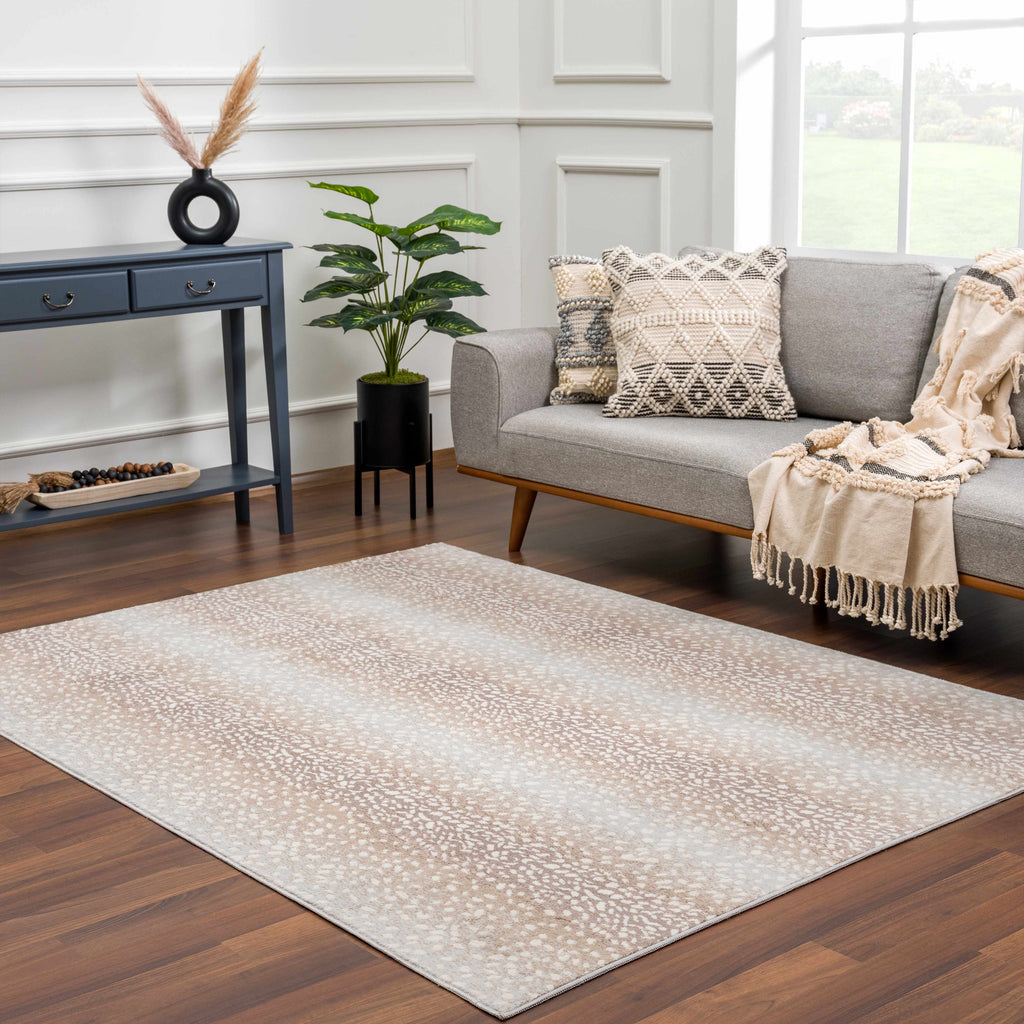 Pointblank Tan Leopard Print Rug – Stylish Animal Print Living Room Rug