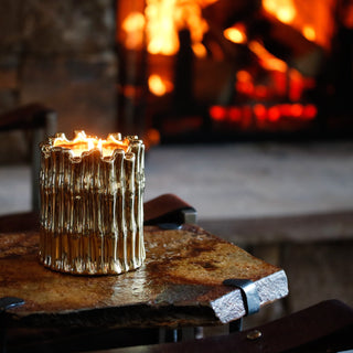 Gold Sagano Candle – Elegant Bamboo Scented Candle in Gold Jar