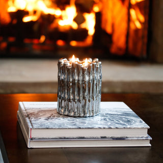 Silver Sagano Candle – Fresh Bamboo Scented Candle in Silver Finish