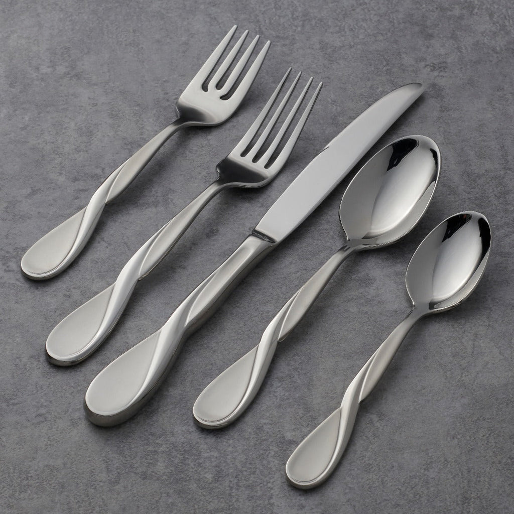 Oneida Aquarius Satin 5-Piece Place Setting, 18/10 stainless steel (view 2)