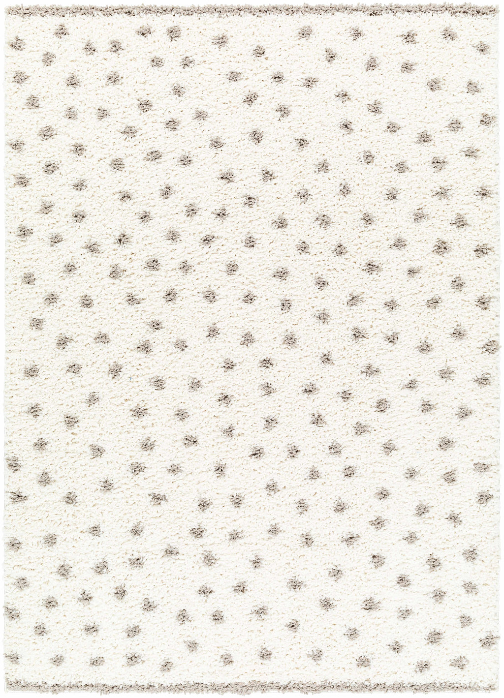 Chaia Dotted Cream Gray Plush Rug – Soft Modern Living Room Rug