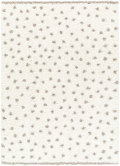 Chaia Dotted Cream Gray Plush Rug – Soft Modern Living Room Rug