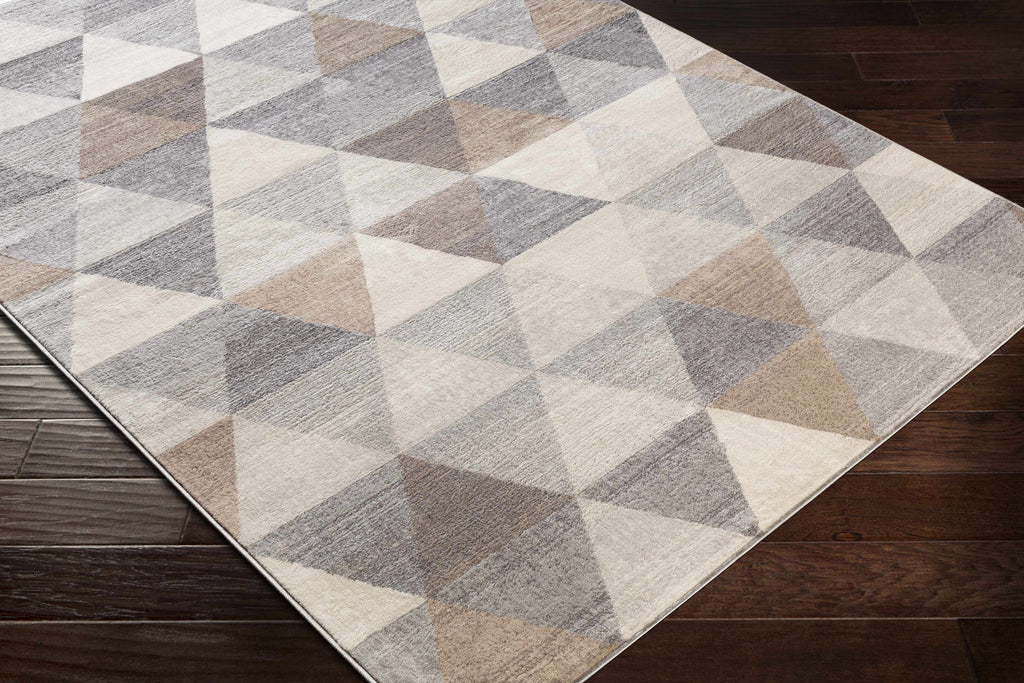 Sells Gray Brown Triangles Area Carpet – Modern Geometric Washable Rug