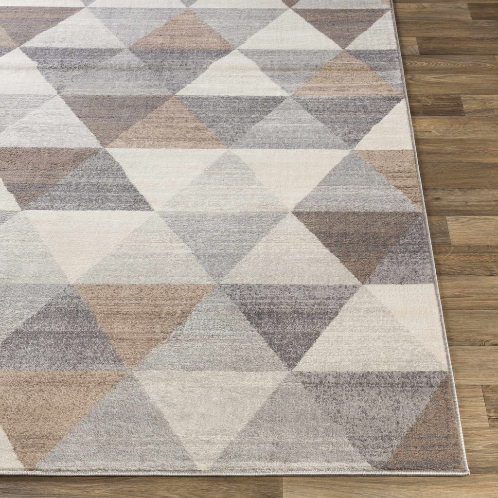 Sells Gray Brown Triangles Area Carpet – Modern Geometric Washable Rug