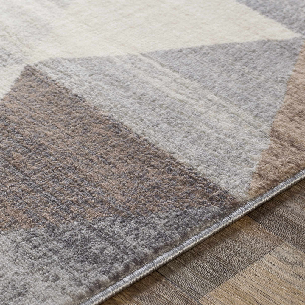 Sells Gray Brown Triangles Area Carpet – Modern Geometric Washable Rug