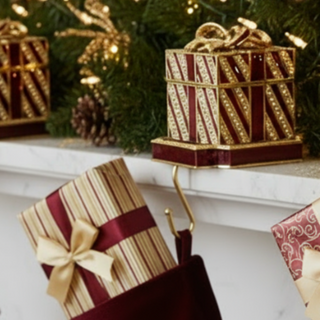 Red Gift Box Stocking Holder