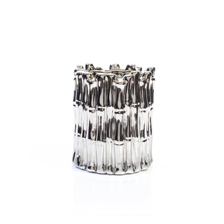 Silver Sagano Candle – Fresh Bamboo Scented Candle in Silver Finish