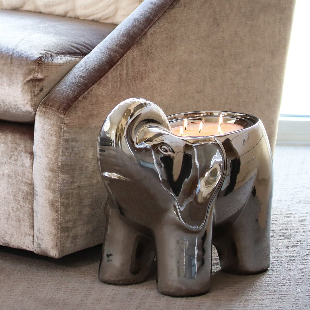 Silver Grand Elephant Candle – Statement Candle with Exotic Aroma