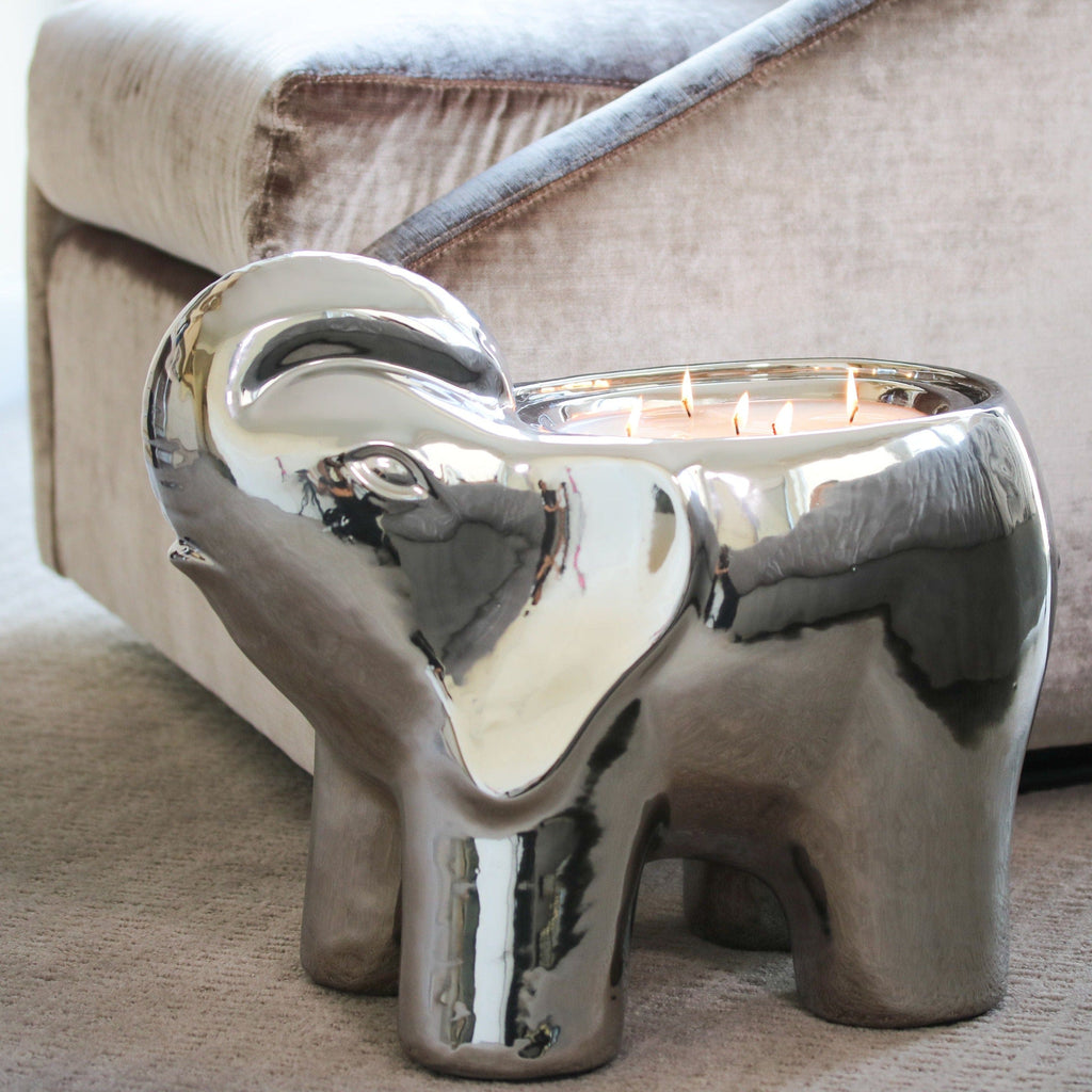 Silver Grand Elephant Candle – Statement Candle with Exotic Aroma