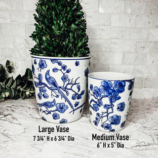 Classic Blue & White Chinoiserie Porcelain Vase – Hand-Painted