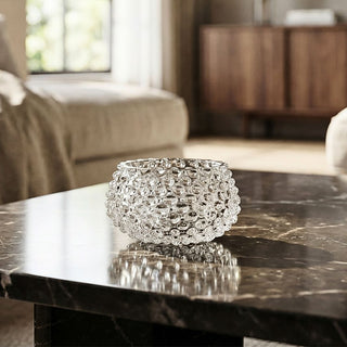 Hobnail Glass Bowl in Clear Quartz – Small