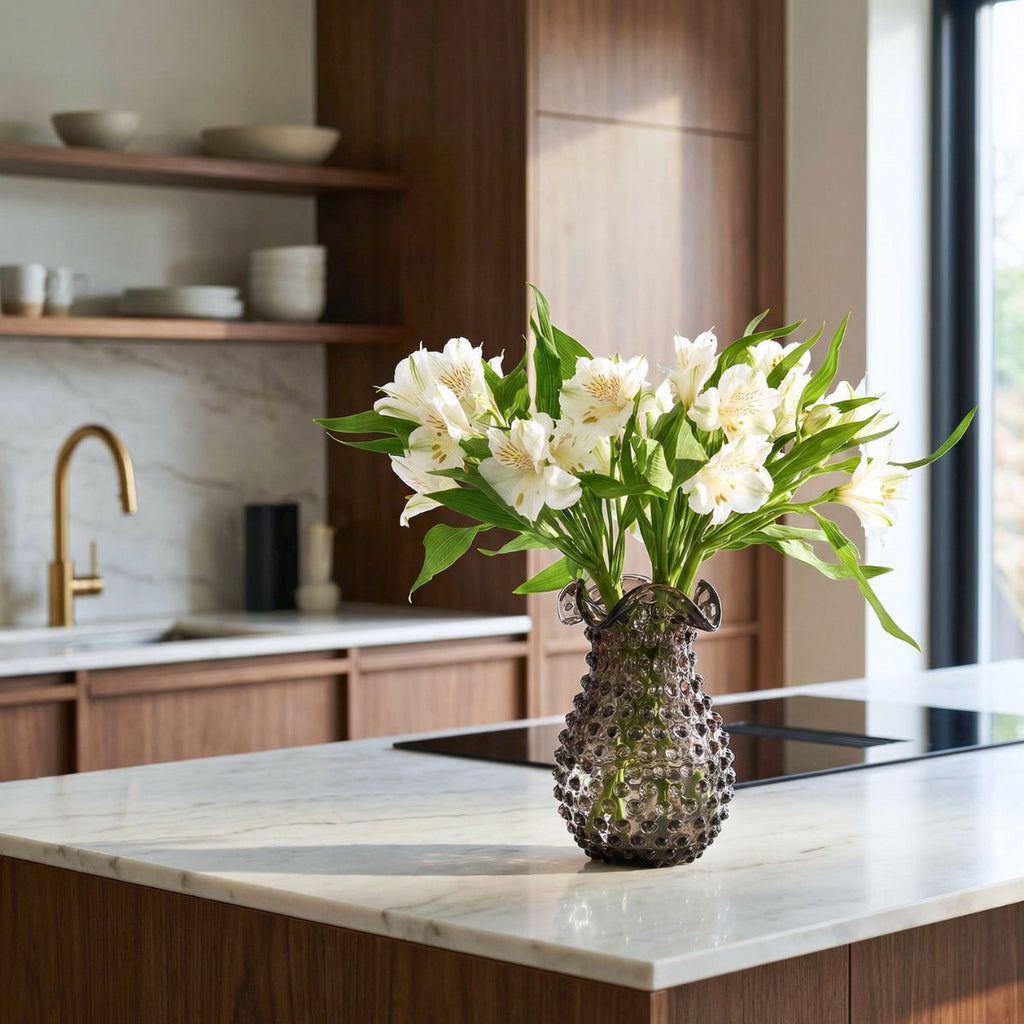 Hobnail Glass Vase in Smokey Amaro – Petal