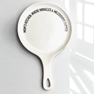 Funny Mom Spoon Rest with Wooden Spoon – Porcelain Kitchen Spoon Holder Gift for Moms