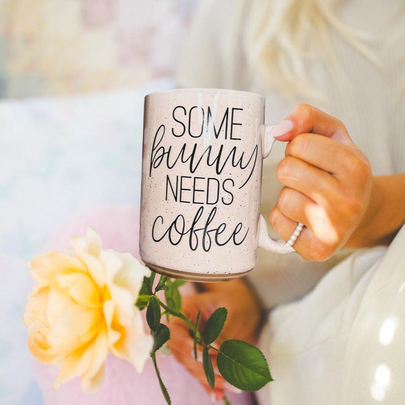 Hippity Hoppity Give Me Coffee Mug – Speckled Easter Bunny Ceramic Mug (16.23 oz)